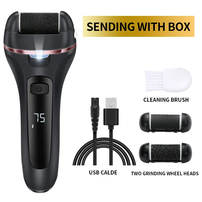 

LED Light Rechargeable Electric Pedicure Dead Hard Soft Skin Scrubber Exfoliating Foot Polisher File Foot Grinder Callus Remover