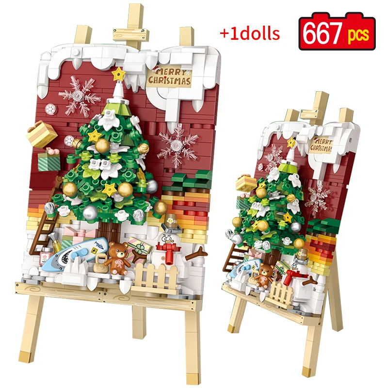 

646 шт., Детский конструктор MOC Elk, Рождественская елка