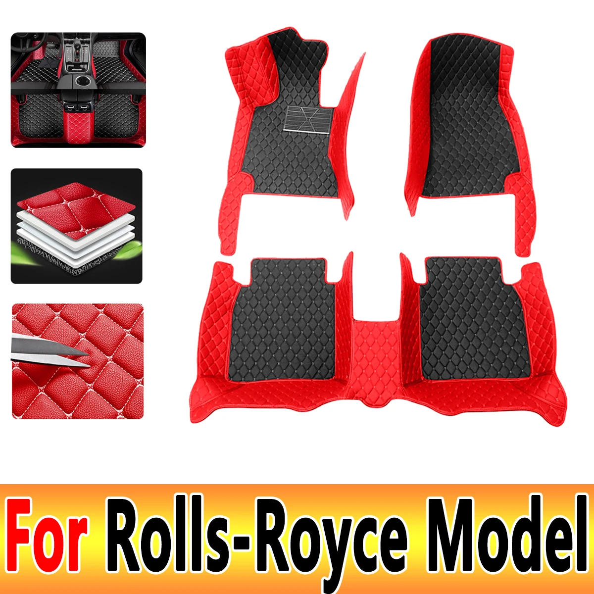 Tappetini Auto Pavimento Per Rolls-Royce Ghost Cullinan Dawn Silver Spur Phantom Drophead Coupe Phantom Wraith Accessori Auto 2022 2023