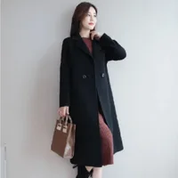 Plus Size Loose Woolen Coat Large Size Women's Spring Autumn Medium Length Korean Style Street Fashion Trendy Coat Petal Slee...