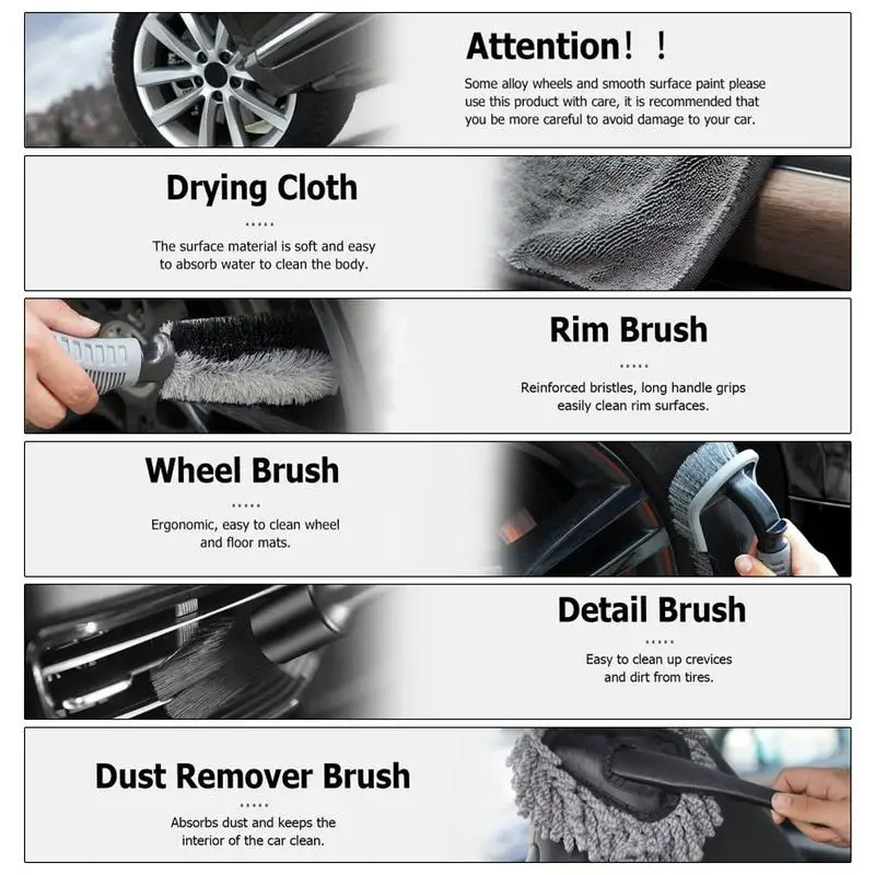 Wheel Brush Rim Brushes For Cleaning Wheels 10pcs For Van Motorcycle All  Car Parts Trucks Polishing Exterior And Interior - AliExpress