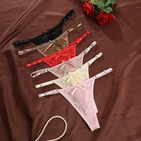 Culottes string sexy en satin doux pour femmes, taille basse avec nœud, confortables, sous-vêtements féminins 6