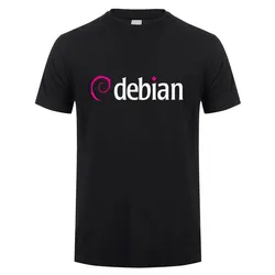 Summer Fasion Linux Debian T Shirt Men Casual Cotton Short Sleeve Computer Programmer Tops Tees Streetwear