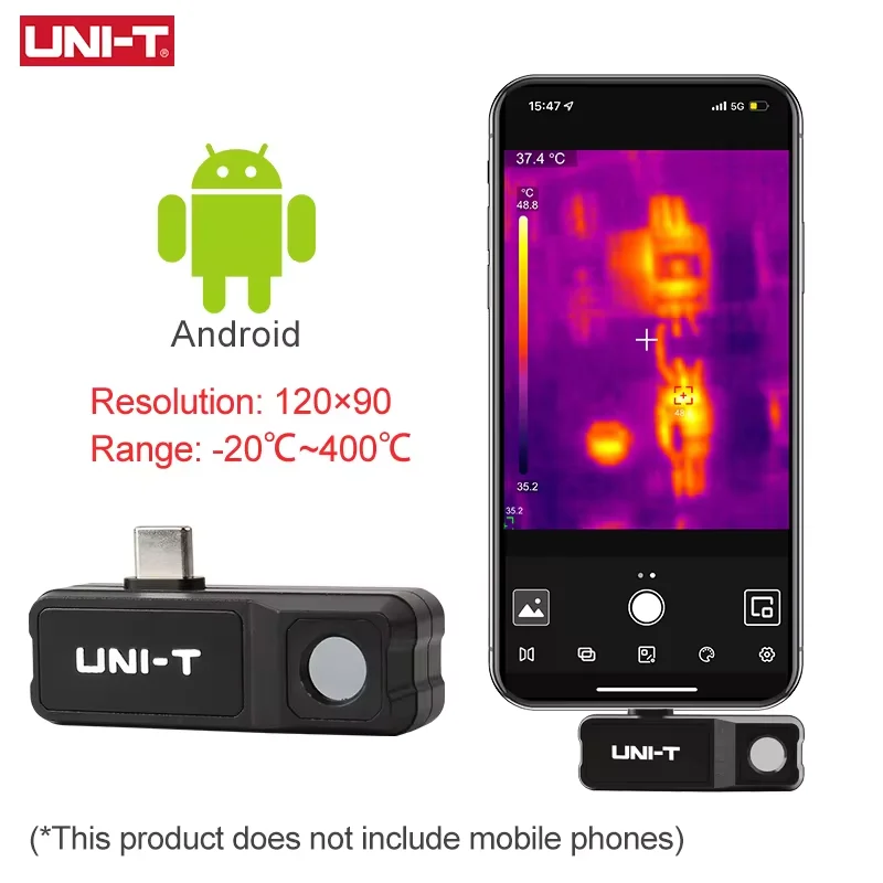 UNI-T UTi120 Мобильная тепловизионная камера UTi120MS для iPhone iOS и Android Тепловизор 120X90 Инфракрасная термографическая камера