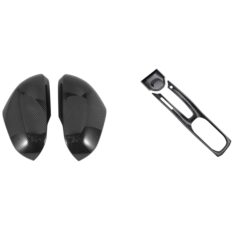 Rear View Mirror Cover Exterior With Carbon Fiber Central Control Gear