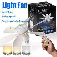 LED 30W ceiling fan light E27 with remote control for living room, study, household use, 85-265V bulb Living Room Study Room 1