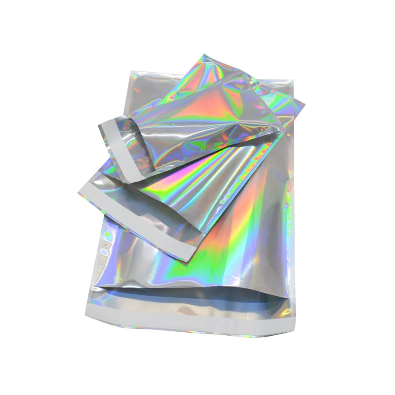 50pcs/Lots Colorful Laser Mailing Bags Self Sealing Plastic Envelopes For Letters Clothes Poly Mailers Courier Packaging Bags