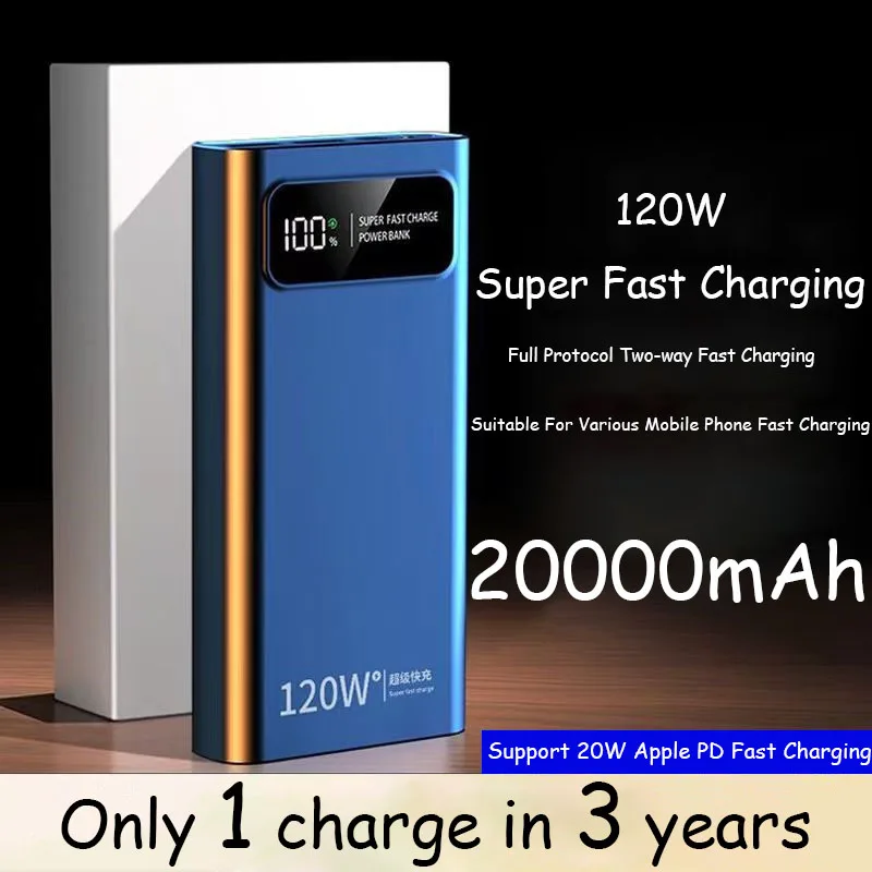 Xiaomi 120W Power Bank Super Fast Charging 200000mAh Large Capacity Portable External Battery For Mobile Power For Iphone New power bank