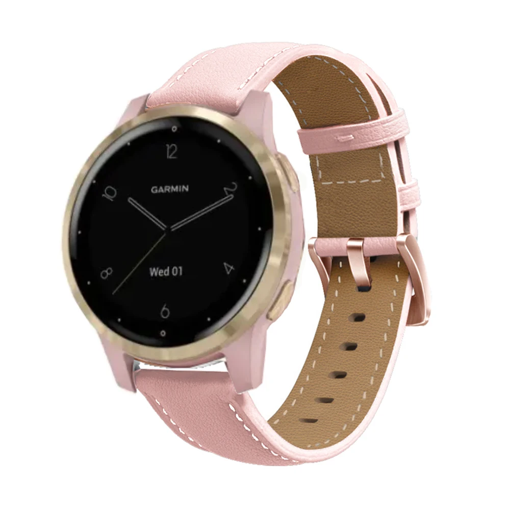 Luxurious 18mm Leather Smartwatch Strap - Elegant Wristband Bracelet Accessory