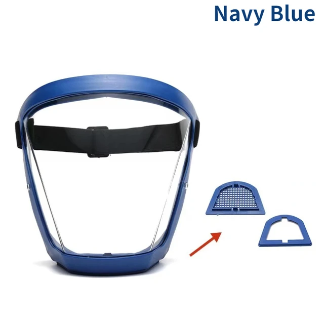 Security protection Transparent full face shield safety glasses Protective Cover WindProof Anti-fog Eye Protection Face Mask Navy Blue