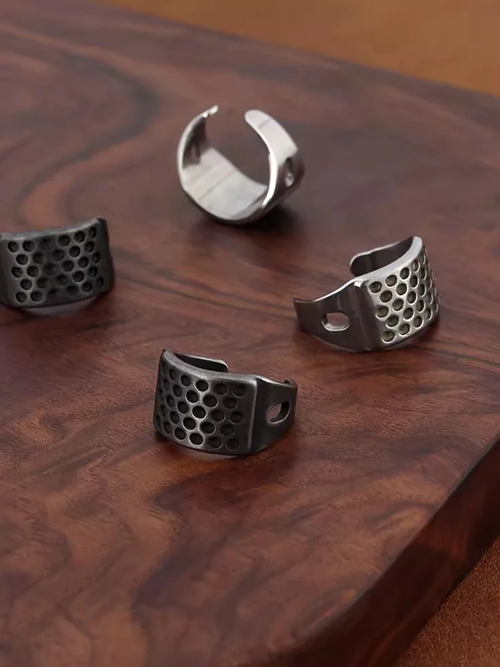QIANYU Leather Sewing Thimble Thickened High Hard 420 Stainless Steel Thimble Finger Set 19/20/22MM Handmade Leathercraft Tools