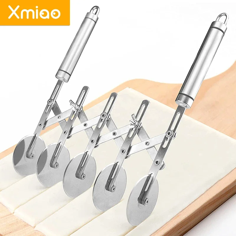 5 Wheel Stainless Steel Pastry Cutter Adjustable Pizza Slicer Multifunction  Dough Divide Pasta Wheel Knife Noodles Cutter - AliExpress