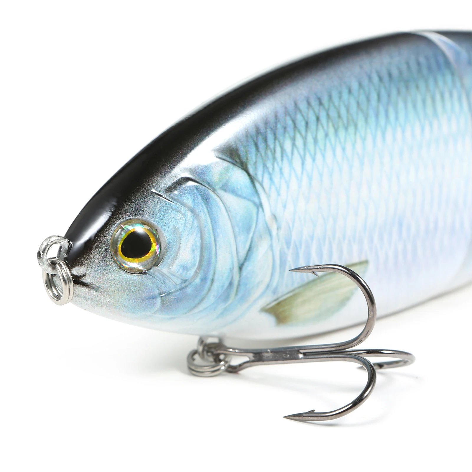 Leurre Dur Articulé - Coloris Brochet - 2 Hameçons Triples - Pour Rivière/mer