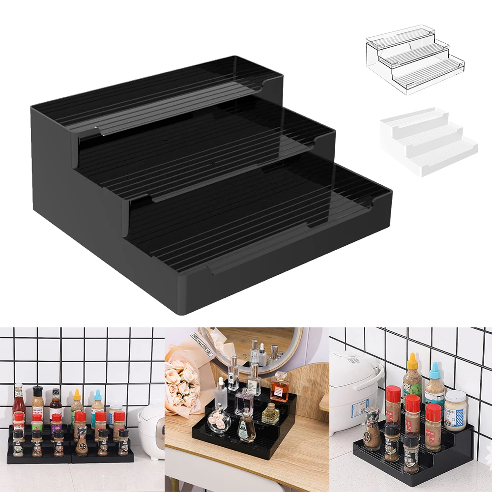 

3-Layer Seasoning Storage Rack Spices Condiments Bottle Holder Kitchen Cupboard Storage Shelves Home Kitchen Organization