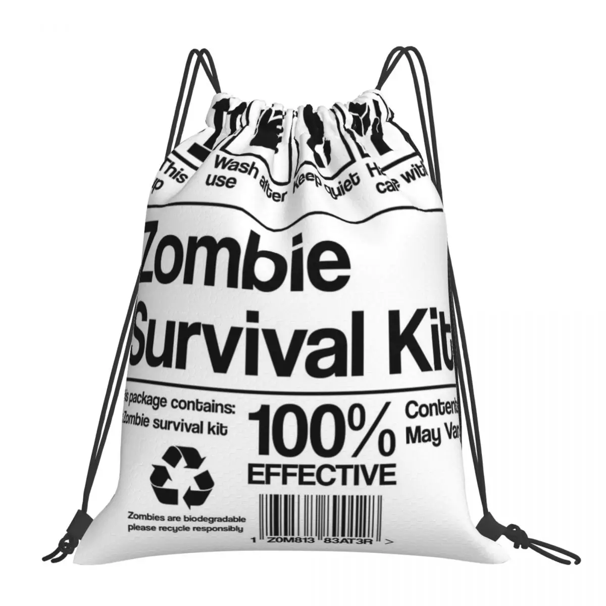 

Zombie Survival Kit Backpacks Fashion Portable Drawstring Bags Drawstring Bundle Pocket Sports Bag BookBag For Travel School