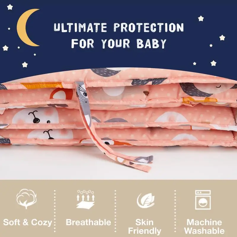 Baby Bed Protector Crib Bumper Pads for Boys And Girls Safe Protector Liner for Crib 4 Sides crib bumper