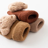 0-3Y Bear Baby Shoes with Soft Sole Plus Velvet Non-slip Floor Socks Toddler Thick Warm First Walkers Waterproof Ankle Boots 5