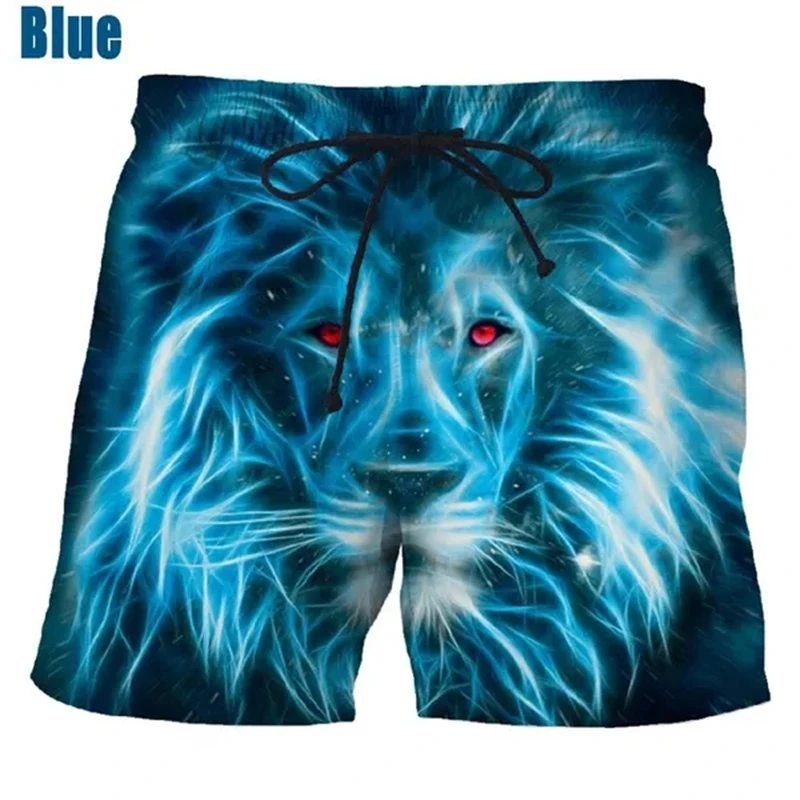

New Animal Lion Pattern Men Sports 3D Printed Beach Shorts Pants Summer Fashion Leisure Kids Hip Hop Harajuku Gym Board Shorts