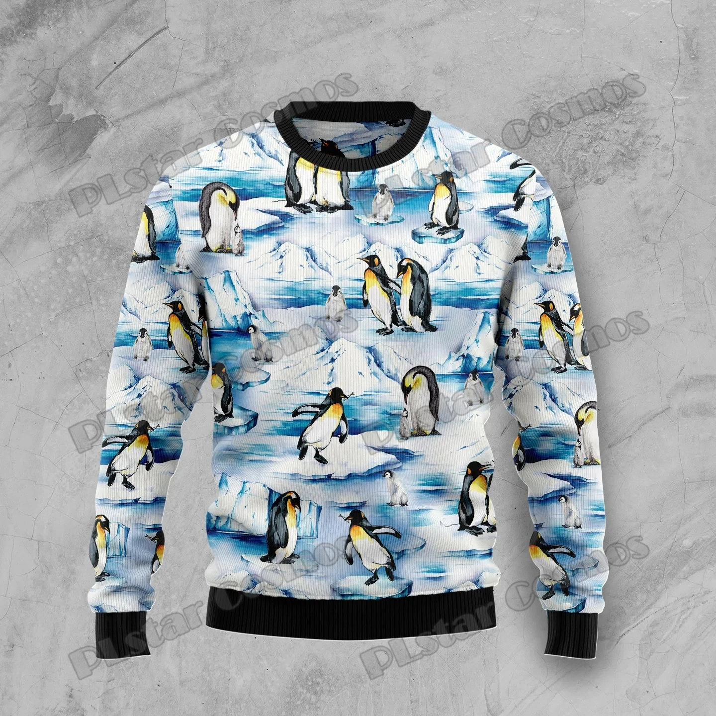 PLstar Cosmos Lovely Penguin & Turtle 3D Printed Fashion Men Ugly Christmas Sweater Winter Unisex Casual Knitwear Pullover MYY46