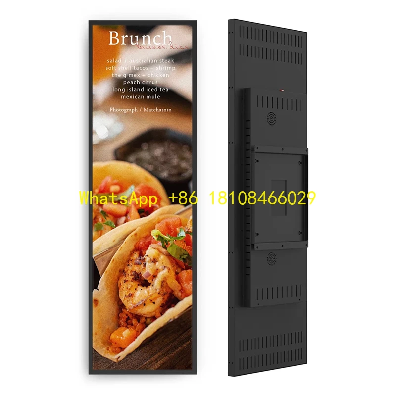 Stretched Bar Lcd Media Player 28.1/24 Signage Display Display for Taxi ...