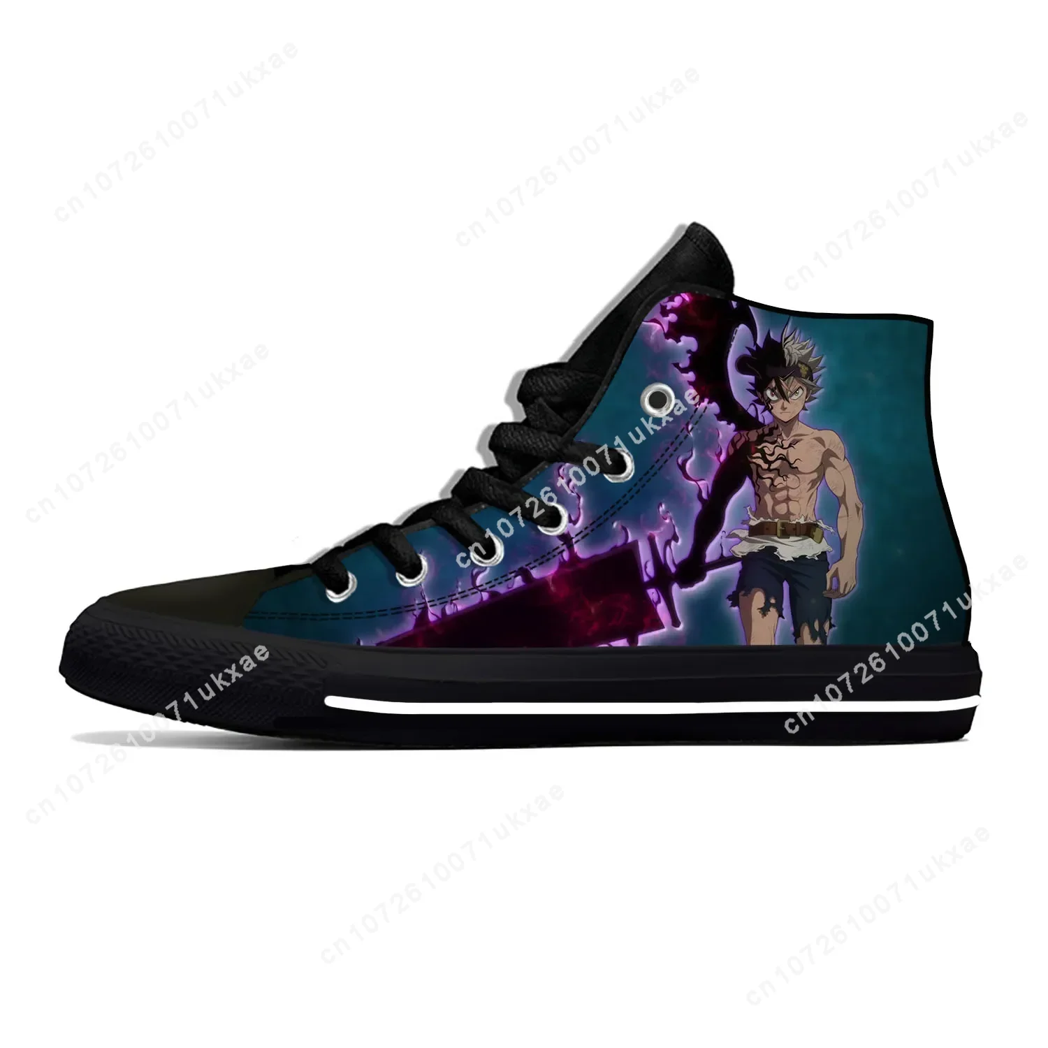 Japanese Anime Manga Cartoon Black Clover Asta Casual Shoes High Top Hot Lightweight Breathable Mens Womens Teenager Sneakers 3