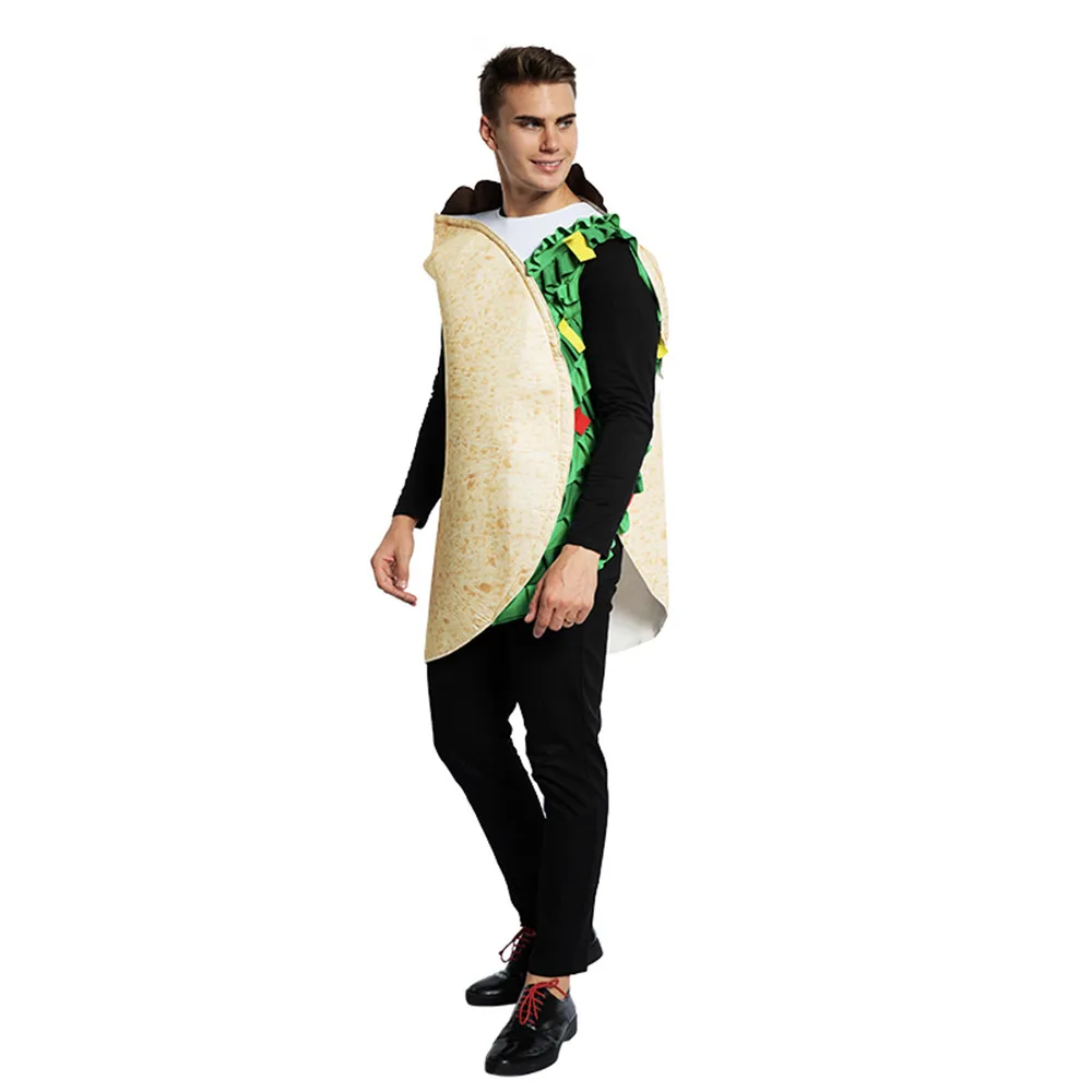 Volwassen Grappige Mexico Taco Kostuum Mannen Halloween Burrito Voedsel  Cosplay Outfits Carnaval Pasen Purim Fancy Dress - AliExpress, image size:1000x1000