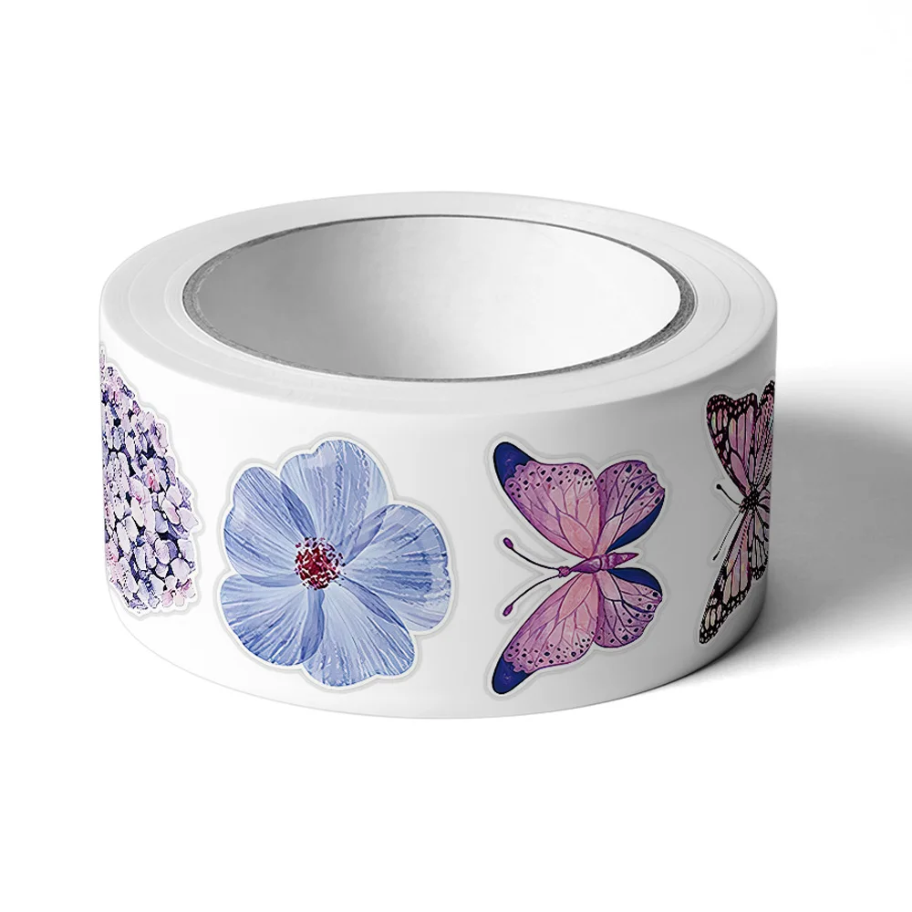 Colorful Butterfly Flower Stickers - 8 Unique Designs for Party Decorations and Scrapbooking