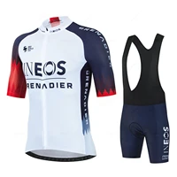 Ineos 2024 Men Short Sleeve Cycling Jersey Set Summer Bicicleta Clothing MTB Maillot Ropa Ciclismo  Blue Bicycle Suit Ykywbike 1