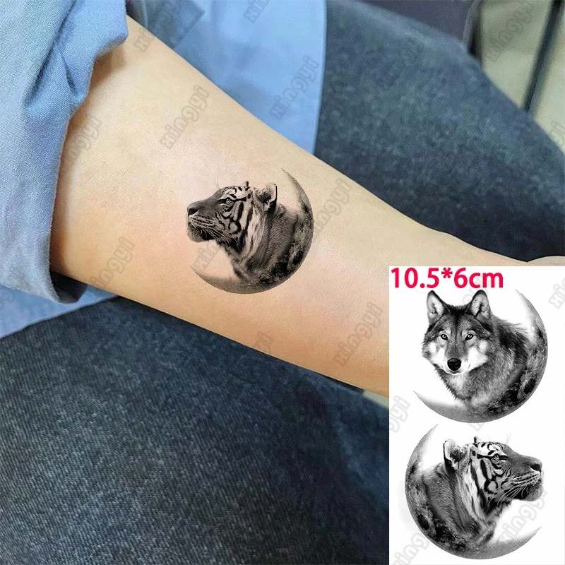 Body Art Sex Waterproof Temporary Tattoos for Men and Women Lion  