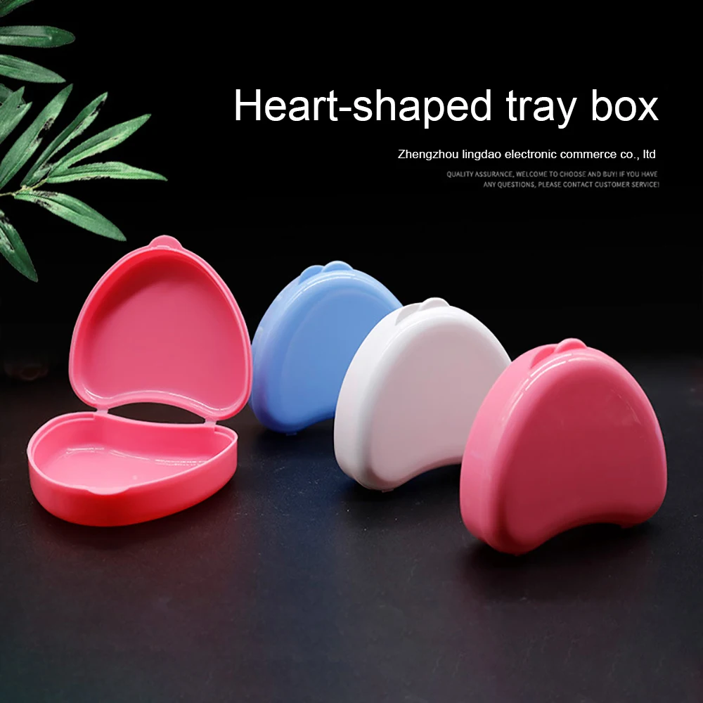 

Dental Tray Storage Box Heart-shaped Braces Storage Blue Pink White Environmental Protection Material Food Grade Plastics