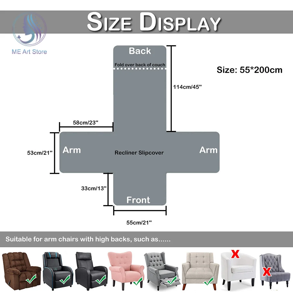 Home Recliner Sofa Cover for Dogs Pets Kids Anti-Slip Washable Couch Cushion Slipcover Anti-wear Armchair Furniture Protector 6