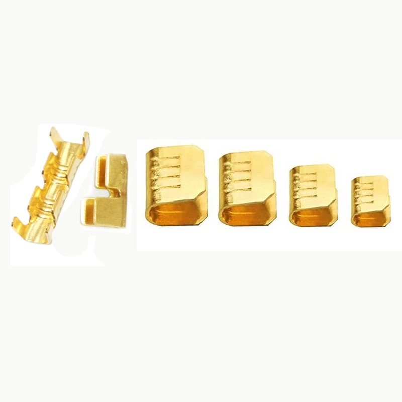 100/200/500/Pcs UShaped Copper Wire Crimps H62 Brass Wire Buckle Fascia Butt Terminal Quick