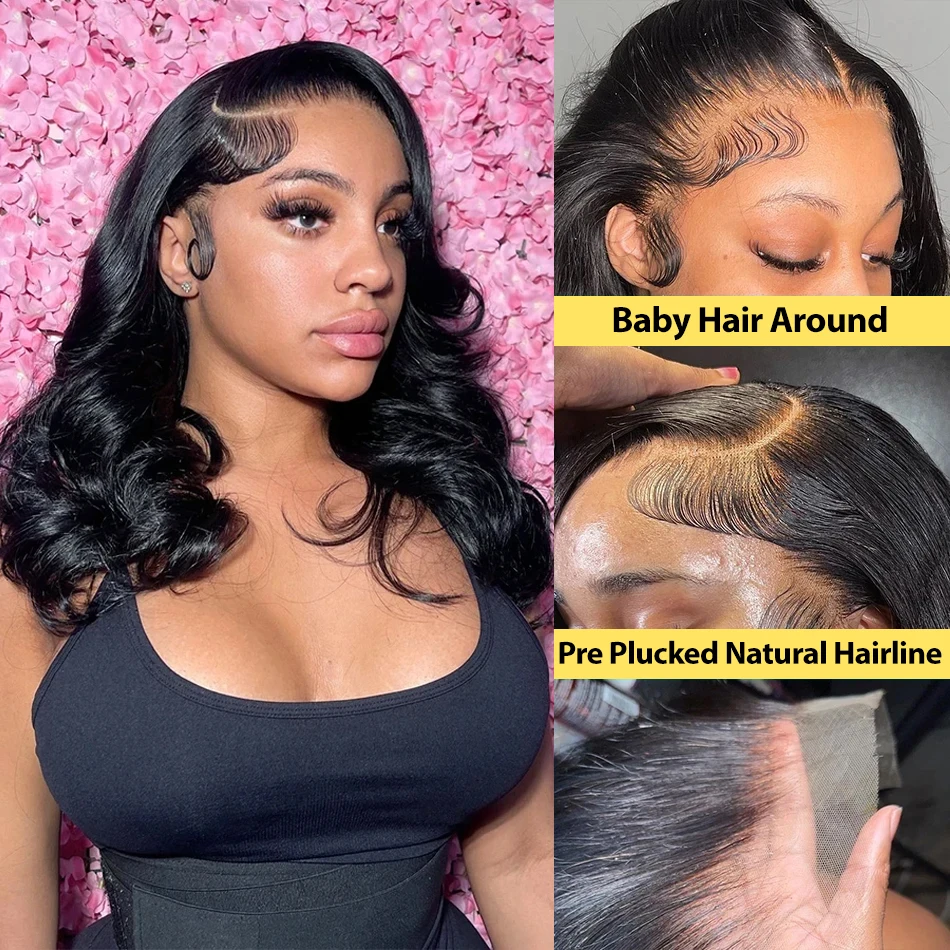 Brazilian Short Bob 13x6 HD Transparent Lace Front Body Wave 13x4 Lace Frontal Human Hair Wavys Closure Wig For Women
