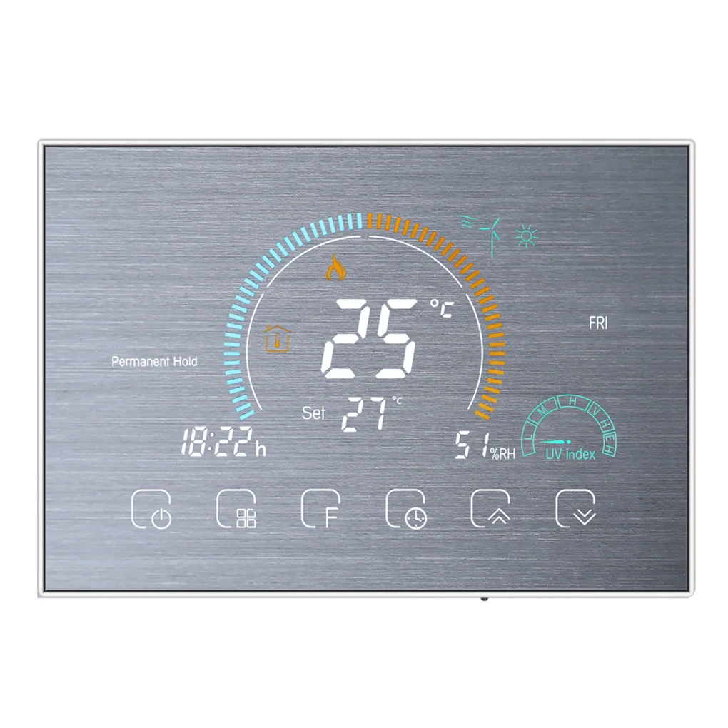 

WiFi Intelligent Programmable Room Thermostat Backlit LCD Electric Heating Controller, Black