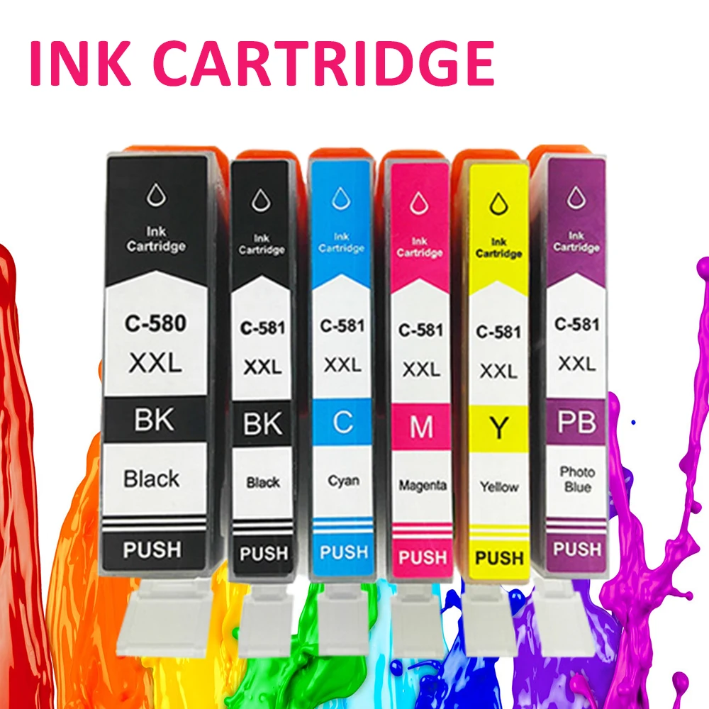 

PGI-580XXL/CLI-581XXL Ink Cartridge For CANON Pixma TR7550/TR8550/TS6150/TS6151Black/Little black/Cyan/Magenta/Yellow/Photo blue