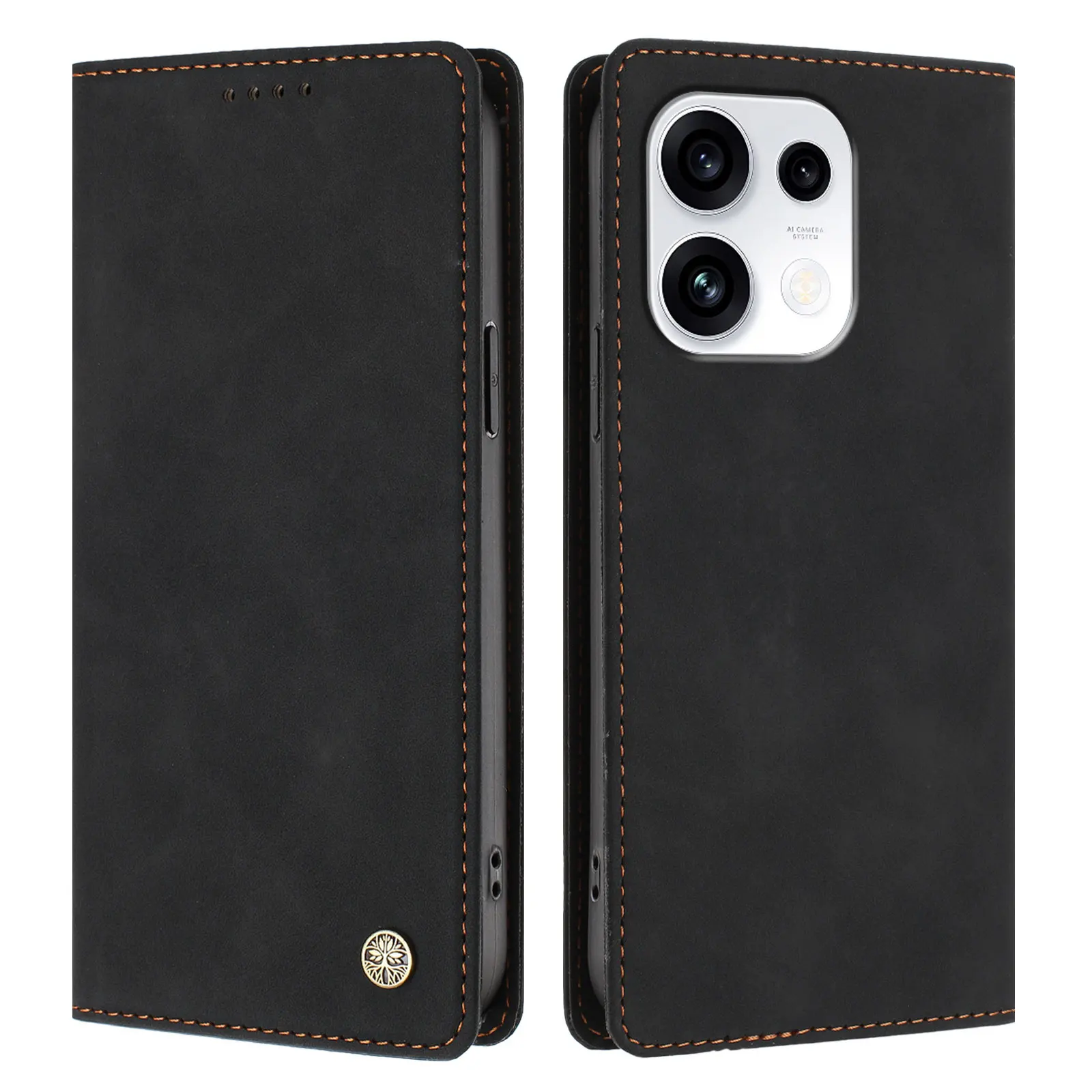 Luxury Leather Wallet Case - Smooth Book Style Coque