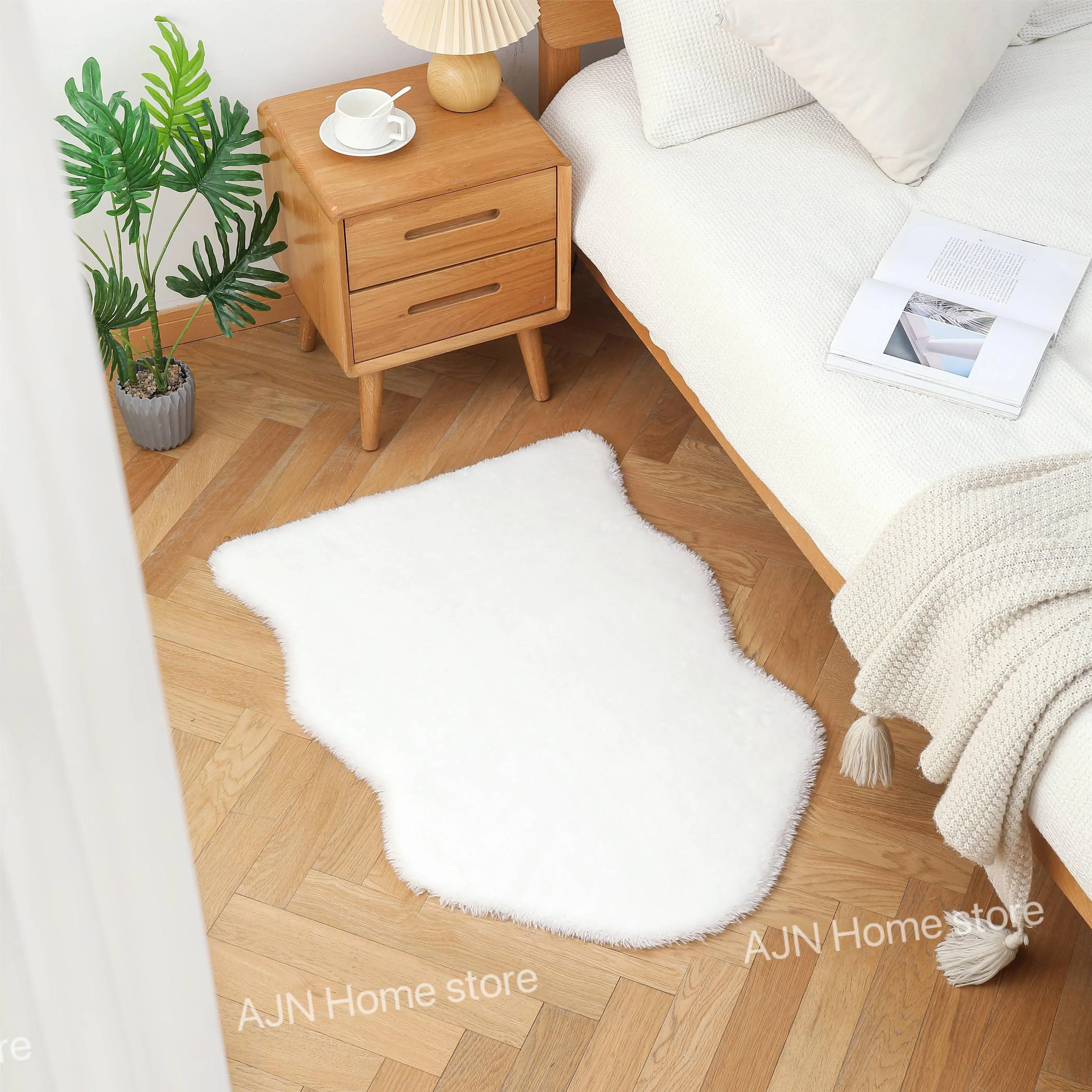 Soft Shaggy Fur Lambskin-Style Rug – 55×80 cm 5