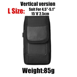 Ultimate Vertical Nylon Cell Phone Holster with Belt Clip and Card Holder (L for 4.5 - 5.1inch)