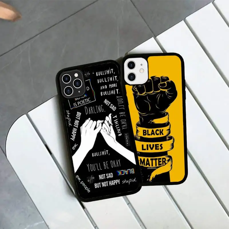

FHNBLJ черный чехол для телефона из силикона ПК + ТПУ чехол для iPhone 11 12 13 Pro Max 8 7 6 Plus X SE XR жесткие чехлы