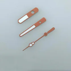 Elegant Luminous Watch Hands in Silver, Gold, Rose Gold, and Green Tones (Orange)