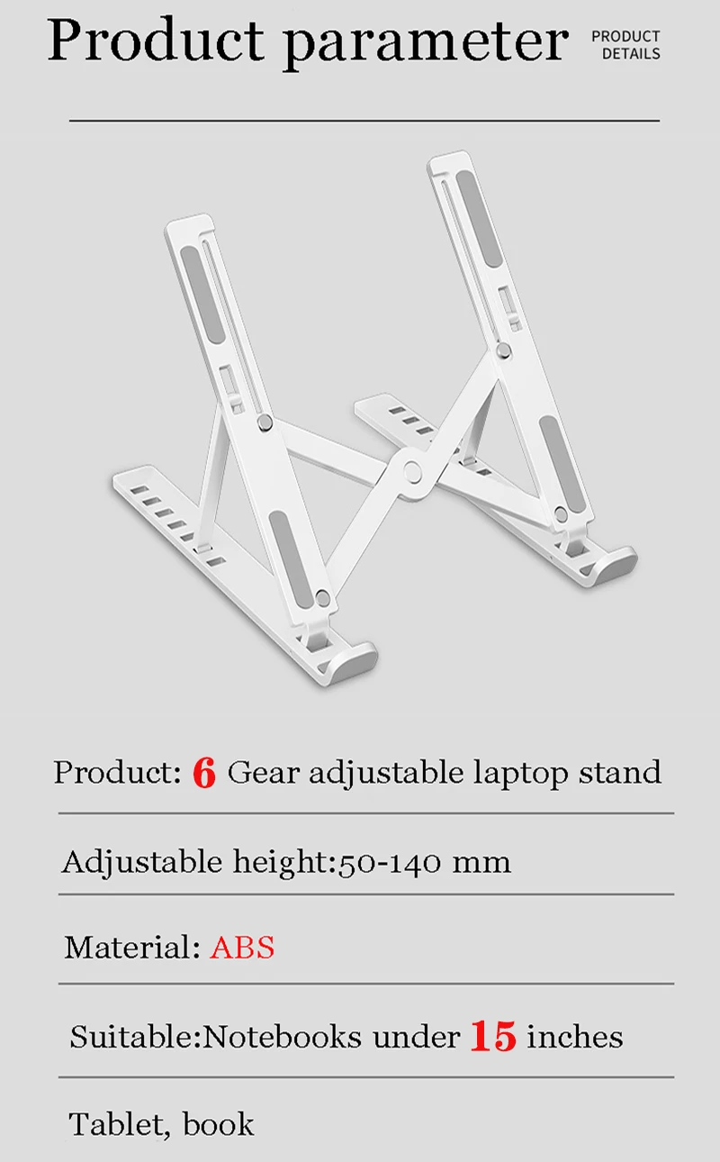 

Portable Laptop Stand Notebook Stands Adjustable Ergonomic Laptop Support Base Holder for Macbook Computer Accessories Bracket