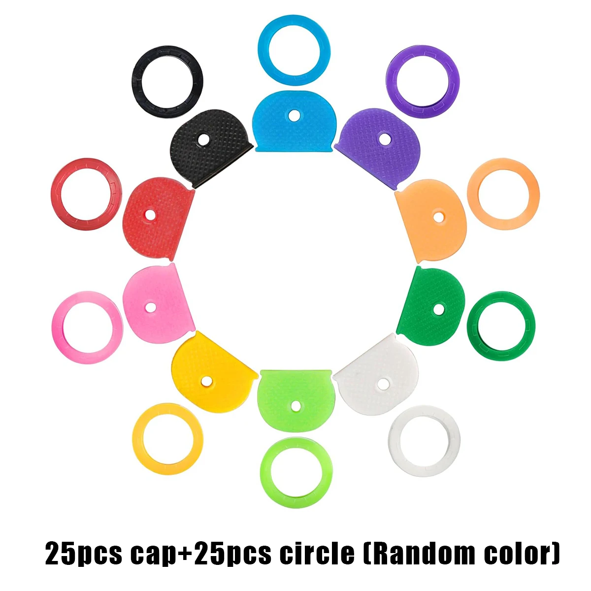 10 Capuchons Protection Pour Clés, 2,6cm Couvre Clés Extensibles Silicone Souple Protecteurs Tête Identifiants Avec Papier D'étiquette Pour Les Types Standard Maison Bureau (10 Couleurs