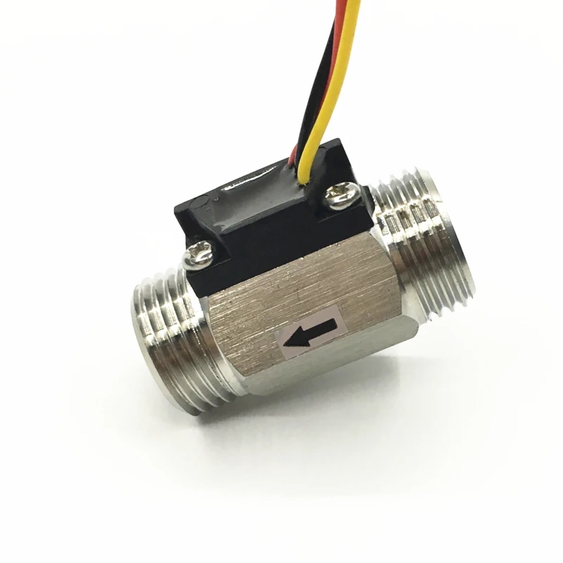 G1/2" 1~30L/Min Hall Effect Water Stainless Steel Flow Sensor Meter NPN Pulse DN15 Turbine Waterflow