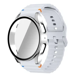 Bracciale in silicone deluxe con protezione in vetro temperato e custodia