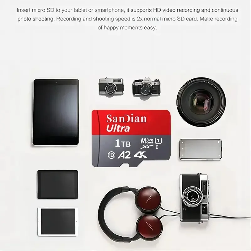 Flash Card 1TB 100% Original 100MB/s A2 camera SD card 128GB 256GB Micro TF/SD card Class 10 512GB phone/tablet