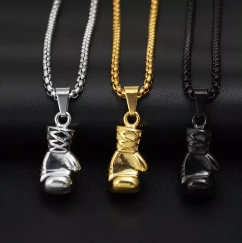 Dog Tag Boxing Glove Necklace Gold Silver Stainless Steel Boxing Glove –  Gold Diamond Shop