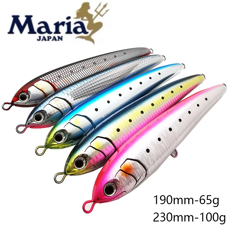 

MARIA Japan Maria F180-190mm65 Gold Gun Floating Pencil Sea Fishing Wave Steak Pingzheng GT Wave Climbing