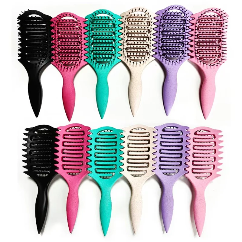 3 in 1 Curl Define Styling Brush Hollow Out Detangling Hair Brush Tangled Hair Comb Shaping Defining Curls Barber Styling Comb 2