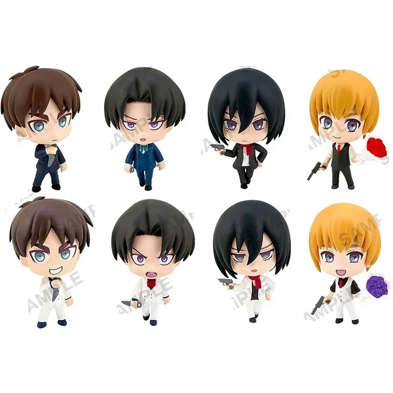 

BC Attack on Titan Q Version Doll Character Toy Ellen Mikasa Amin Doll Anime New Genuine Framed Base Hand Model