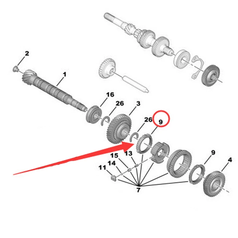 Synchronous Ring 232407 for Peugeot 206 207 301 for Citroen C2 C3 Mechanical Gearbox Synchronizer Bushing